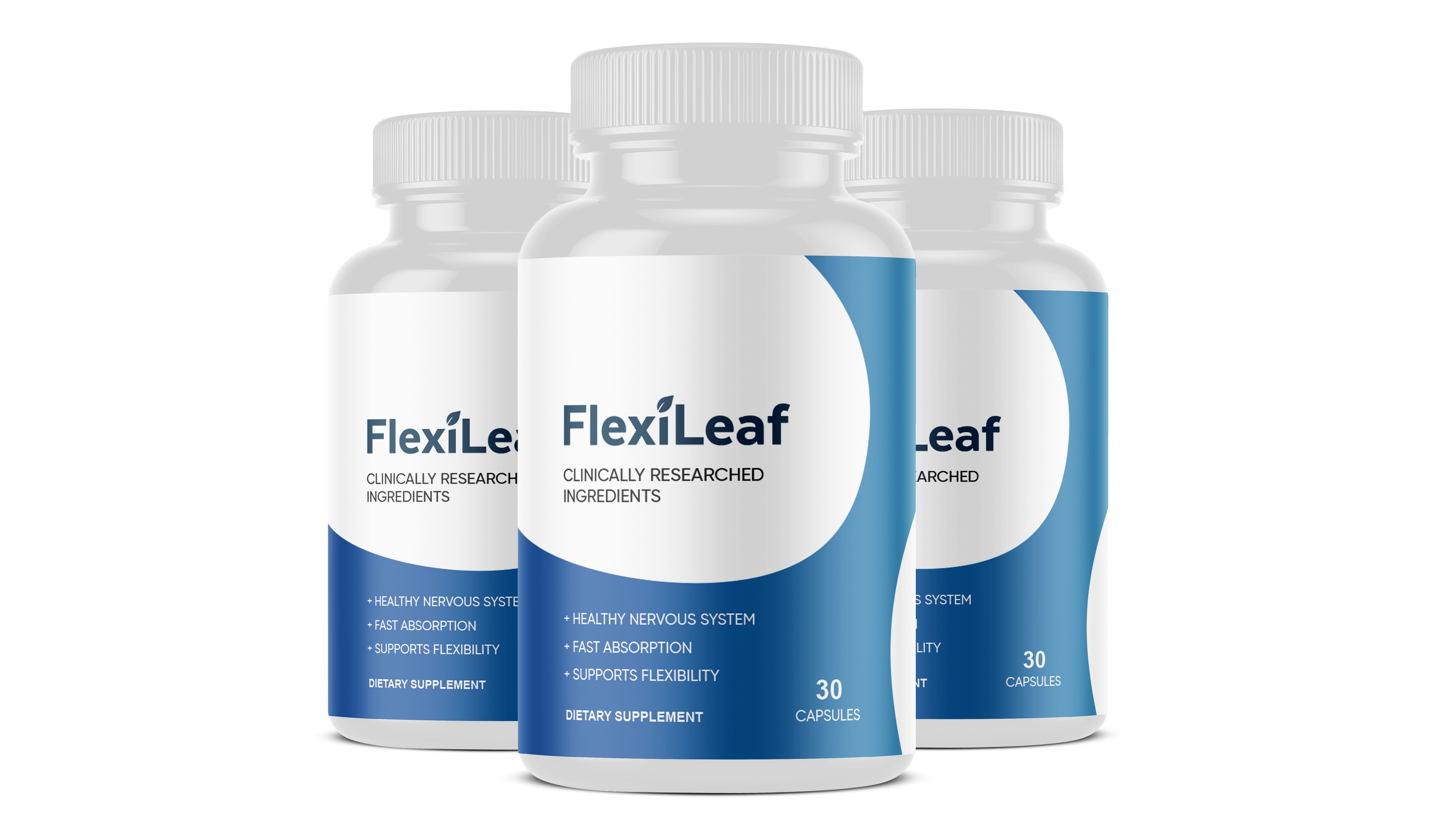 FlexiLeaf Nerve Health Support Supplement Bottles